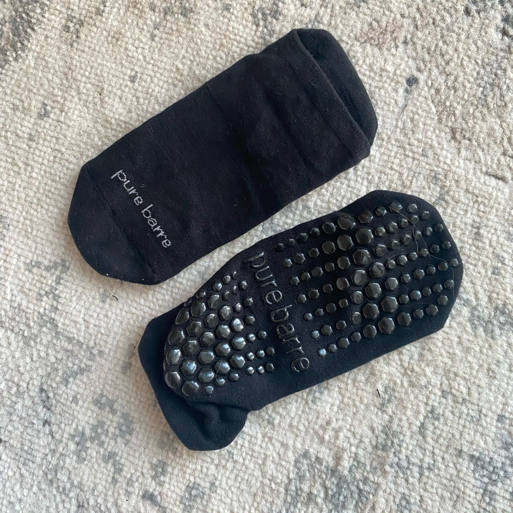 Pure Barre Black Grip Socks